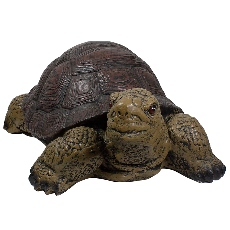 22.75" Brown & Green Turtle Outdoor Garden Statue