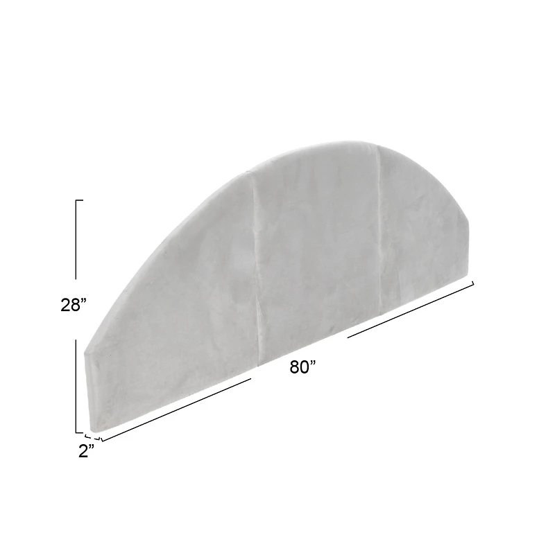 Hello Honey® NoSom Gray Upholstered Velvet Panel Arched Headboard