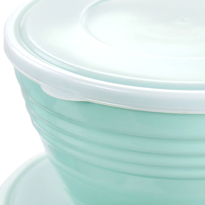 Martha Stewart Turquoise Plastic Bowl Set with Lids