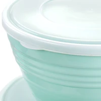 Martha Stewart Turquoise Plastic Bowl Set with Lids
