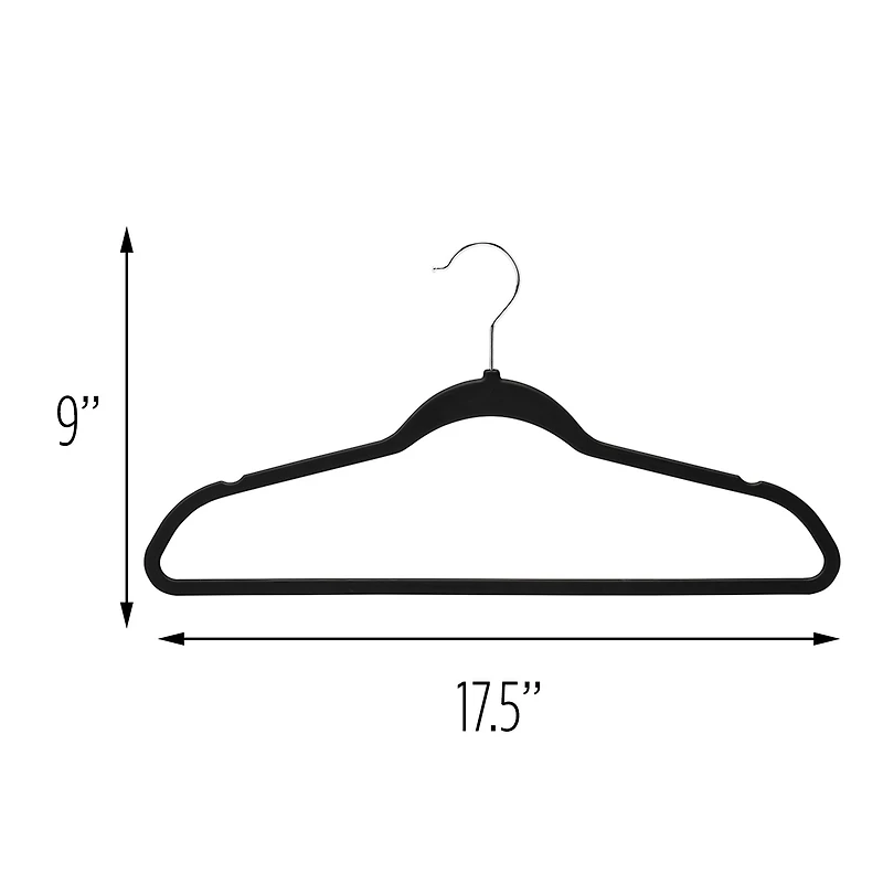 Honey Can Do Black Non-Slip Rubberized Suit Hangers, 50ct.