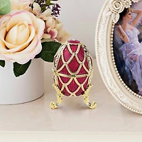 Design Toscano 4" Golden Trellis Romanov Style Enameled Rouge Egg