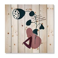 Designart - Elementary Shapes With Abstract Flowers Plants V