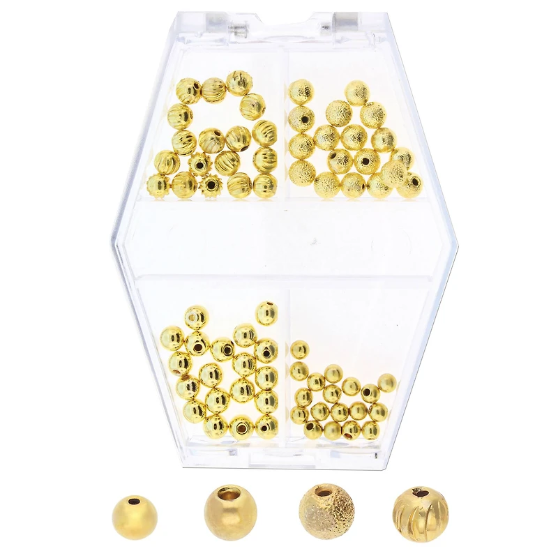 The Beadsmith® 3-4mm Gold Plated Memory Wire End Caps