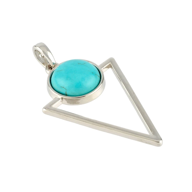 Dyed Turquoise Howlite Triangle Pendant by Bead Landing™