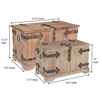 Household Essentials Hinge Decorative Trunk (Set of 2)