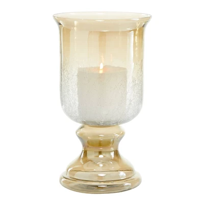 14" Brown Glass Traditional Candle Holder