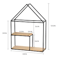 NEX™ Black 2-Tier Metal Wall Mounted Floating Shelf