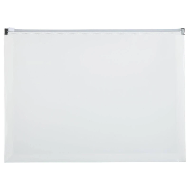 JAM Paper 9.75" x 13" White Plastic Zip Closure Booklet Envelopes, 12ct.