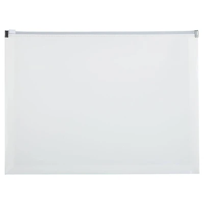 JAM Paper 9.75" x 13" White Plastic Zip Closure Booklet Envelopes, 12ct.