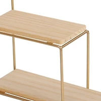 NEX 2-Tier Gold Metal Wall Mounted Floating Shelves Organizer Display