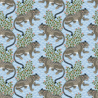 PrintFresh Bagheera Light Blue Peel & Stick Wallpaper