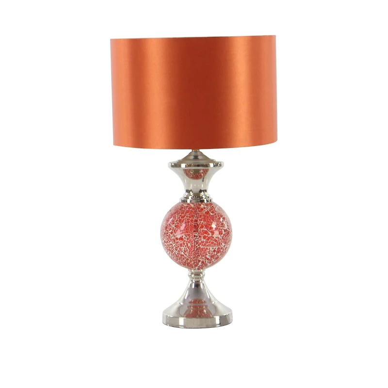 Set of 2 Red Glass Glam Table Lamp, 25"
