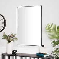 Black Contemporary Wall Mirror, 24" x 1" x 36"