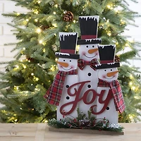 Glitzhome® 18" Wooden Snowman Family Décor Accent