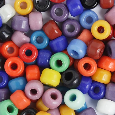 John Bead 9mm Assorted Rainbow Opaque Czech Glass Pony Beads, 300ct.