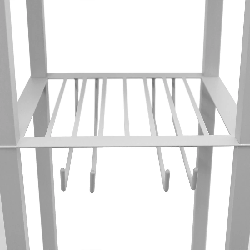 Simple Designs™ Floor Lamp Storage Shelf and Wine Rack with Linen Shade