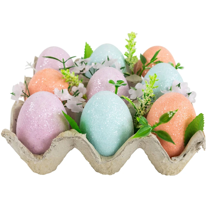 6.25" Pastel Easter Eggs with Carton Decoration