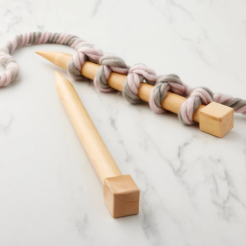14" Jumbo Wood Knitting Needles by Loops & Threads