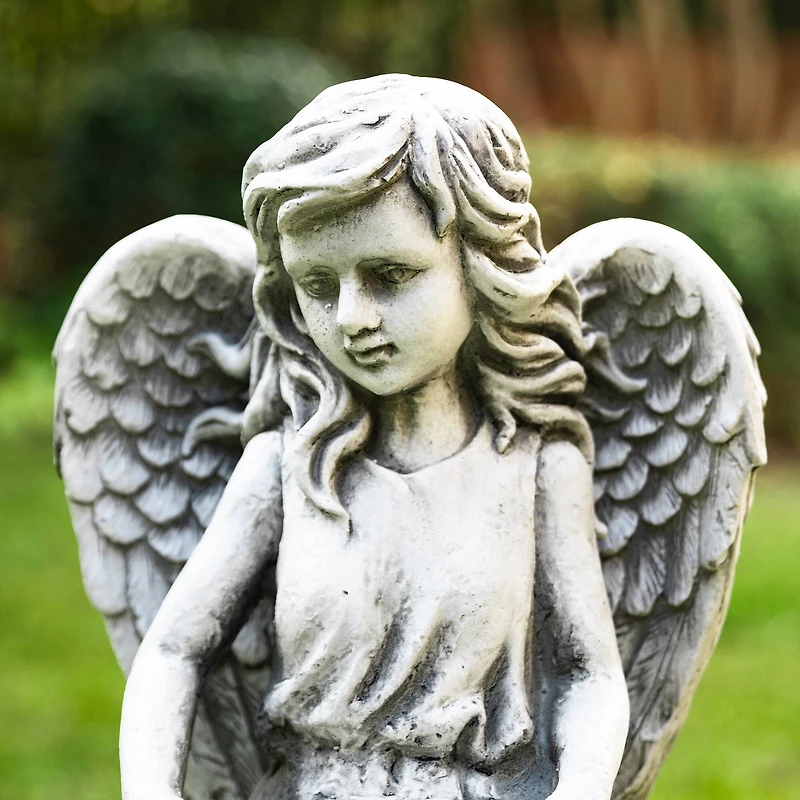 Glitzhome® 31" Angel Garden Bird Feeder Statue