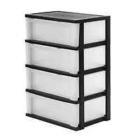 IRIS® 30.5" Black & Clear 4-Drawer Chest