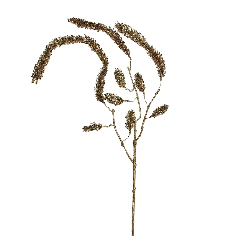 Gold Glittered Pine Hanging Christmas Spray