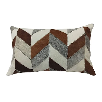 20" x 12" Herringbone Cowhide Lumbar Pillow by Ashland®