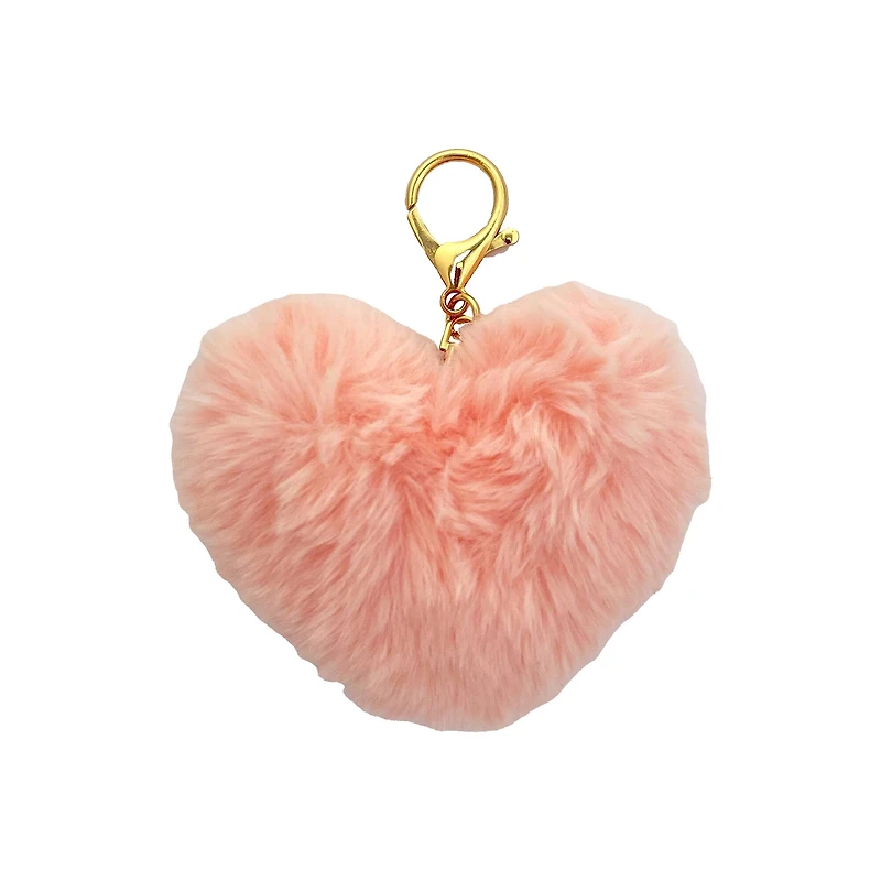 Blue Moon Studio™ Pink Fuzzy Heart Bag Charm