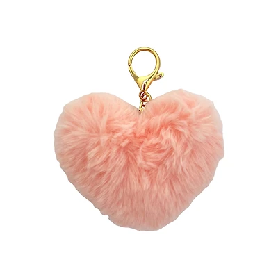 Blue Moon Studio™ Pink Fuzzy Heart Bag Charm