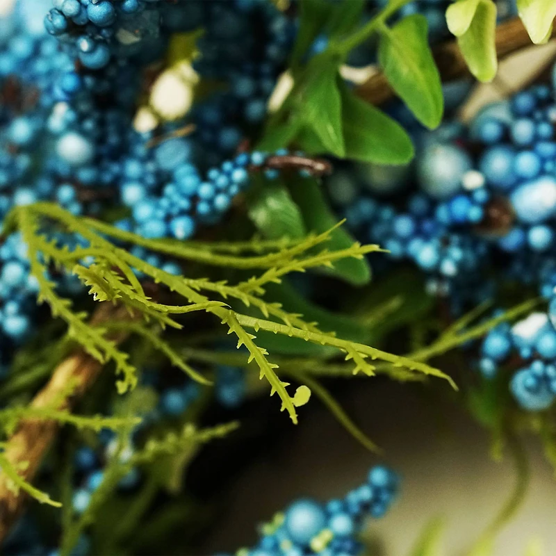 12" Spring Blue & Green Berry Twig Wreath