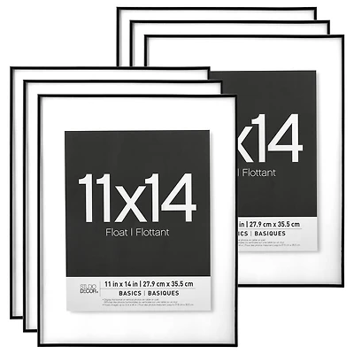 6 Pack: Black Thin 11" x 14" Float Frame, Basics by Studio Décor®