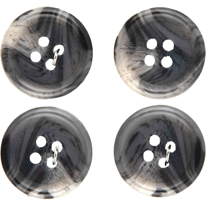 LaMode 3/4" Grey 4-Hole Buttons, 4ct.