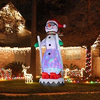 Glitzhome® 20FT Giant Lighted Inflatable Disco Skiing Snowman
