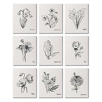 Stupell Industries Countryside Floral Illustrations Dynamic Linework,11' x 14"