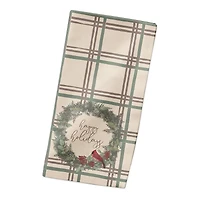 Happy Holidays Plaid Cotton Twill Napkin