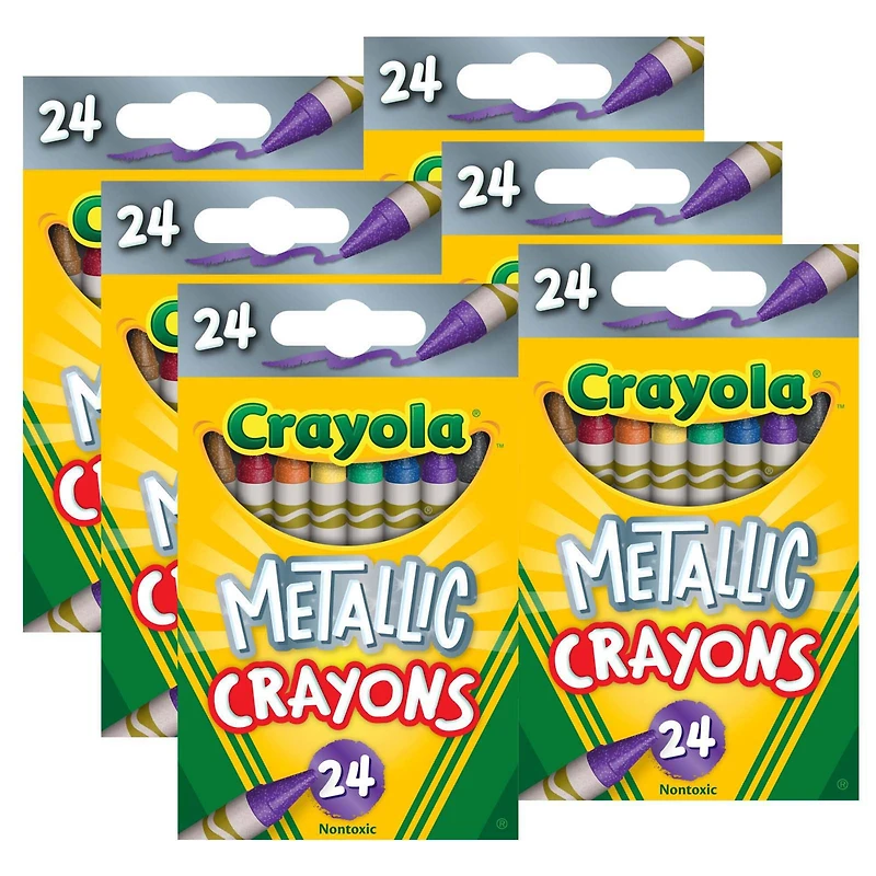 6 Packs: 24 ct. (144) Crayola® Metallic Crayons