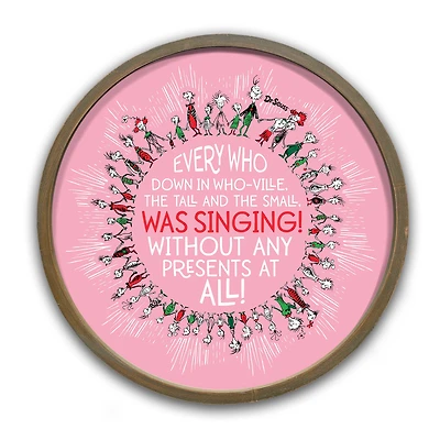 20" The Grinch Who Singing Circle Round Framed Print