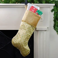 20.5" Gold Glitter Star Christmas Stocking