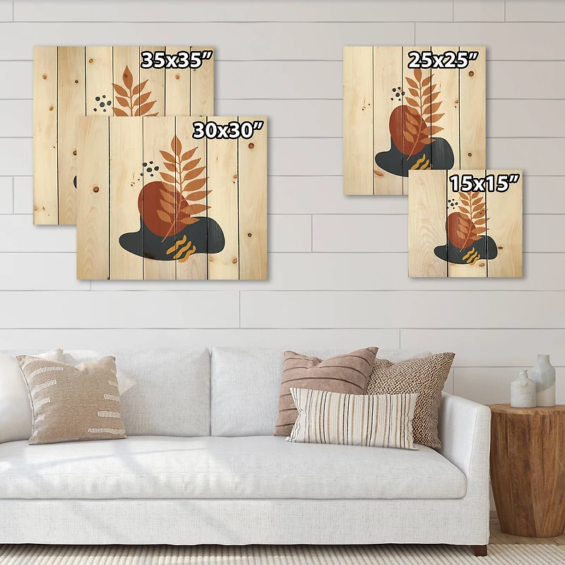 Designart - Abstract Flowers On Minimal Shapes VIII