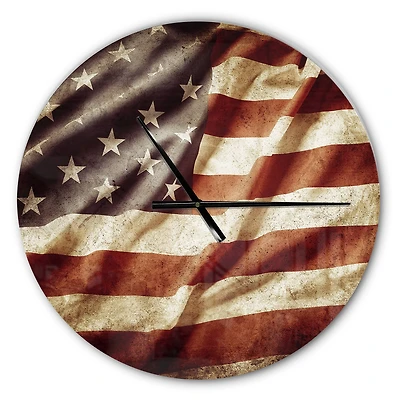 Designart American Flag Wall Clock