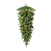 Glitzhome® 36" Pre-Lit Greenery Christmas Teardrop with LED Lights & Timer