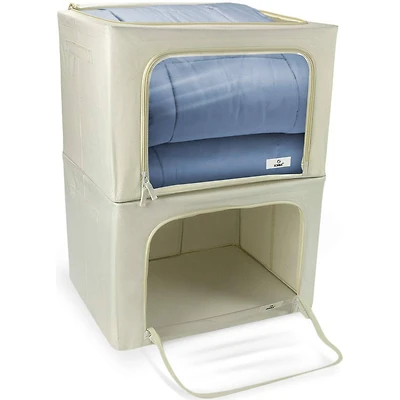 Sorbus Large Foldable & Stackable Storage Bags with Windows Set