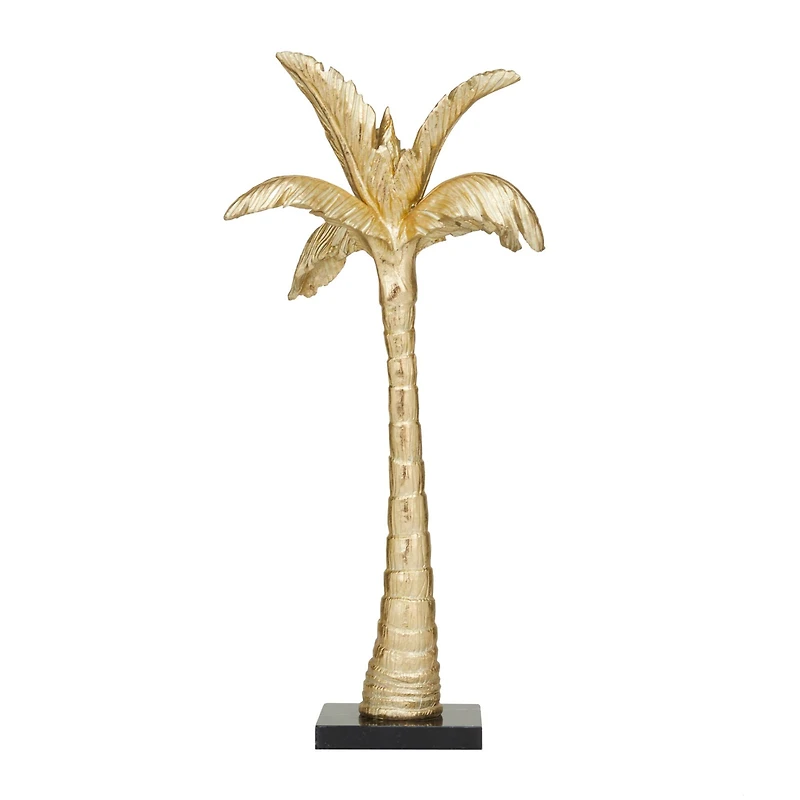 The Novogratz Gold Polystone Coastal Nature Sculpture, 9" x 7" x 20"