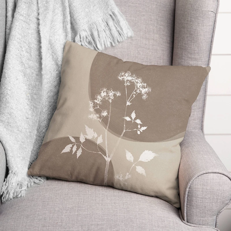 18" Neutral Boho Botanical Indoor/Outdoor Pillow