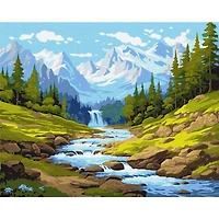 Ideyka A Stream in the Mountains Painting by Numbers Kit