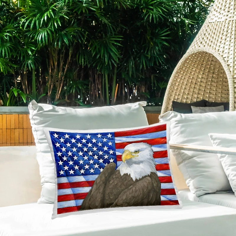 Stupell Industries Eagle's View Flag Outdoor Printed Pillow