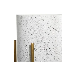 Set of 2 Gold Metal Contemporary Planter, 39", 46"