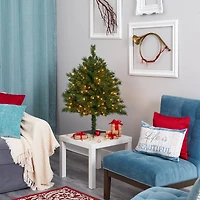 3ft. Pre-Lit Wyoming Mixed Pine Artificial Christmas Tree, Clear LED Lights