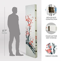 American Art Decor™ 6ft. Double-Sided 4-Panel Red & Blue Cherry Blossom Tree Canvas Room Divider
