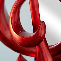 33" Red Polystone Contemporary Abstract Sculpture